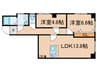 プレステ－ジパレス 2LDKの間取り