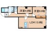 プレステ－ジパレス 2LDKの間取り
