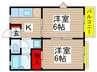 ロワジ－ル勝田台 2Kの間取り