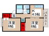 セジュ－ル末広 2Kの間取り
