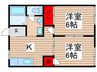 ウィンドコートB棟 2Kの間取り