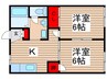 ウィンドコートB棟 2Kの間取り