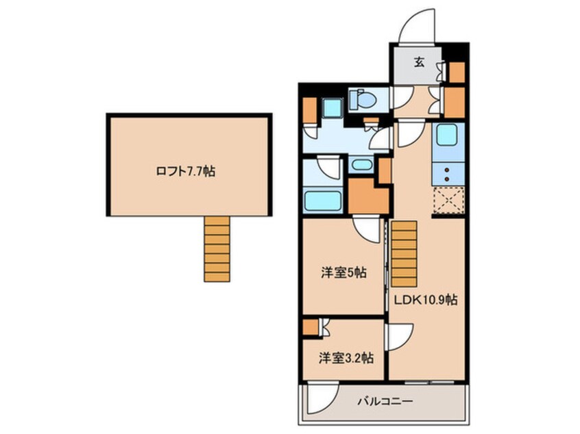 間取図 パークアクシス北千束MOCXION