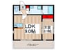 サンアリッサ東川口 1LDKの間取り