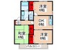 クロ－カス 3DKの間取り