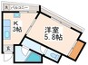 第二吉野ビル 1Kの間取り