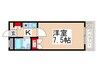 メビウスコ－ト国立 1Kの間取り