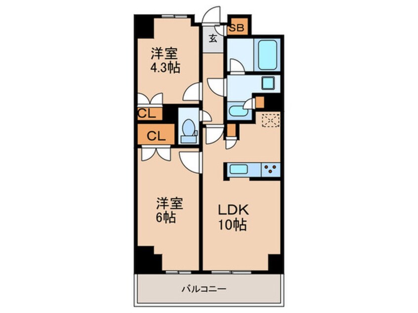 間取図 市谷台町坂フロント