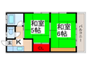 渡辺荘 2Kの間取り