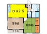 クラーレm.s. 2DKの間取り