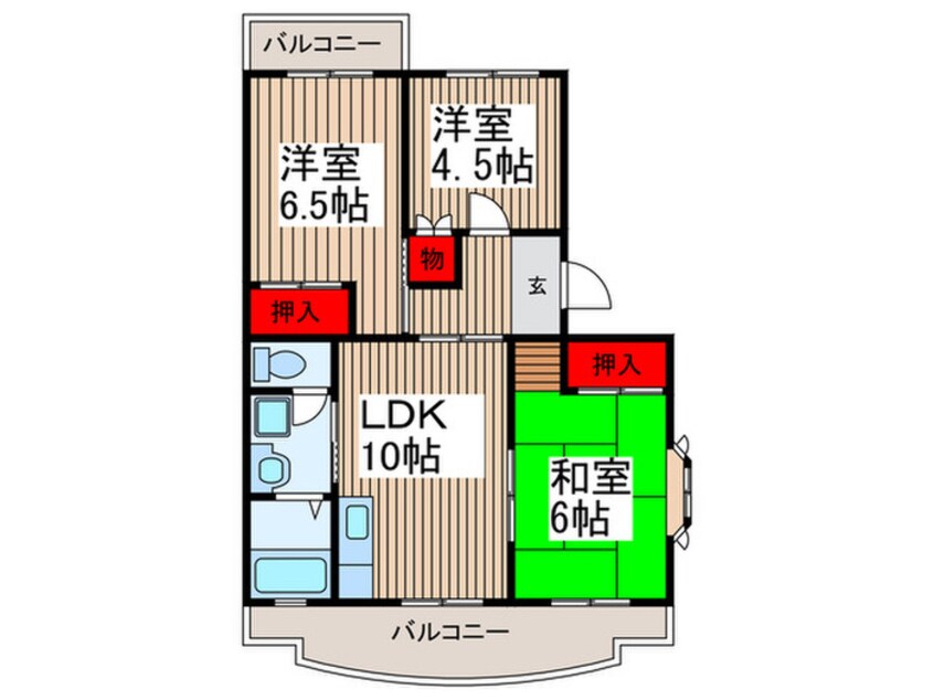 間取図 グランメ－ル白幡Ⅱ