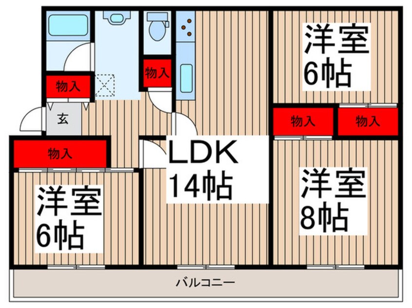 間取図 狭山台第二住宅　5-9号棟(503)