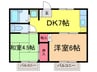 東墨田ハイツＤ 2DKの間取り