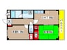 グランドウィンズⅢ 2DKの間取り