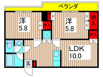 間取図 ハタノコーポ（301）