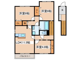 間取図 リバ－スト－ンＣ