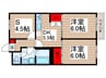 ロイヤルプラザ高砂（107） 2DK+Sの間取り