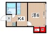 カーサビエント 1Kの間取り