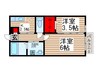 プレジ－ルⅢ 2Kの間取り