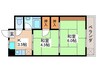 日吉マンション 2Kの間取り