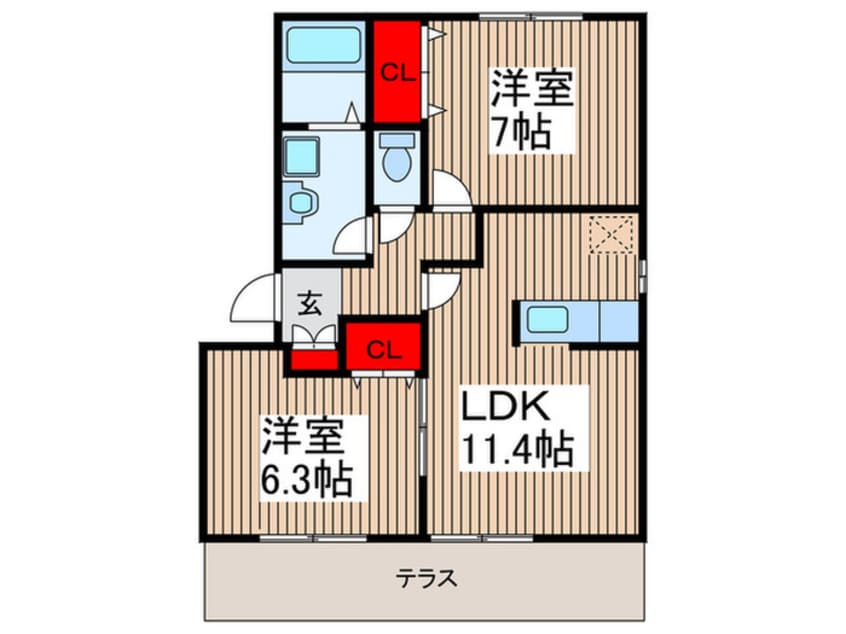 間取図 グレイス浜野Ｄ