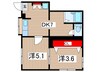 イーストセブン・アネックス 2DKの間取り