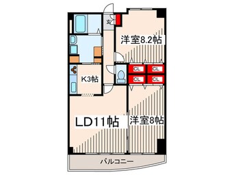 間取図 カーロヴィレッタカサイ