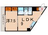 ビュ-ハイツ土屋 1LDKの間取り