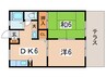 ドエルパ－クサイド 2DKの間取り