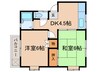 コ－ポ松本 2DKの間取り