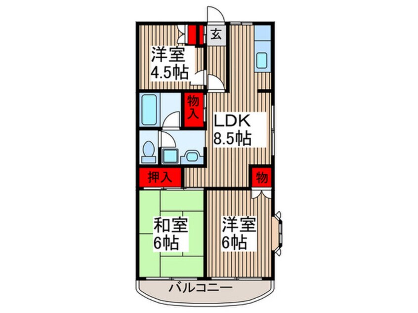 間取図 シャルマン所沢Ａ館