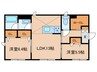 ドルフ白糸台 2LDKの間取り