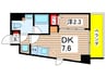 リヴシティ住吉 1DKの間取り