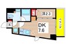 リヴシティ住吉 1DKの間取り