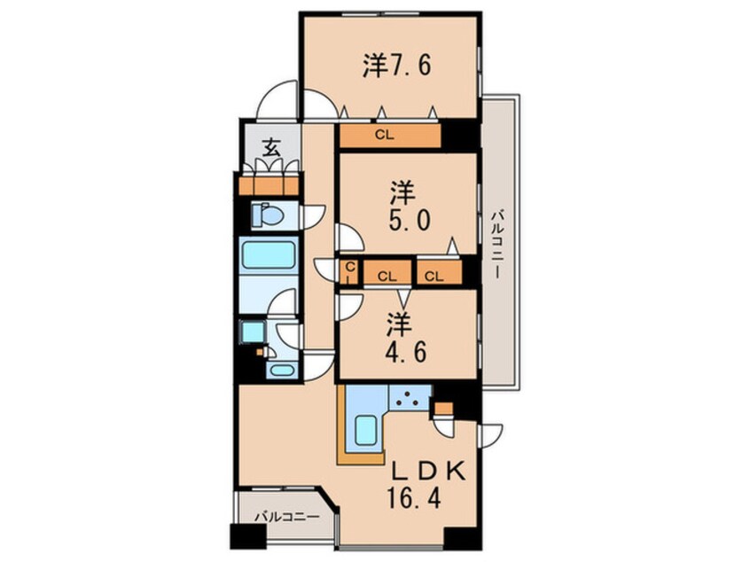 間取図 ﾚｼﾞﾃﾞｨｱﾀﾜｰ上池袋(ﾊﾟｰｸ棟)