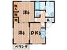 ラベンダ－オアシス 2DKの間取り