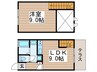 エコーハイツ 1LDKの間取り