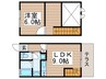エコーハイツ 1LDKの間取り