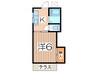コ－ポ中里 1Kの間取り