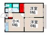 エステ－ト華 2DKの間取り