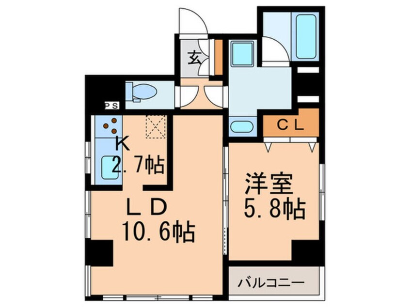 間取図 ﾊｰﾓﾆｰﾚｼﾞﾃﾞﾝｽ月島#002