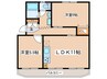 鴨宮ハイツ（305） 2LDKの間取り