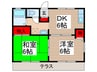 ロティエ越谷 2DKの間取り
