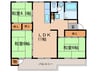 諏訪原団地８号棟(406) 3LDKの間取り