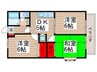 セジュ－ル司 3DKの間取り