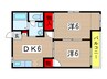 サンハウス黒砂台 2DKの間取り