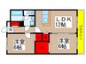 フルーエント芝山 2LDKの間取り