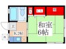 グリ－ンハイツ 1Kの間取り