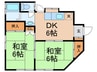 徳丸サンハイツ 2DKの間取り