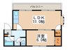 ポルシェ戸室ヶ丘 1LDKの間取り